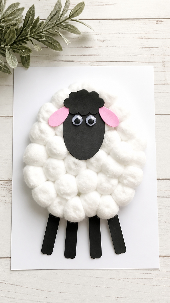 Cotton Ball Sheep