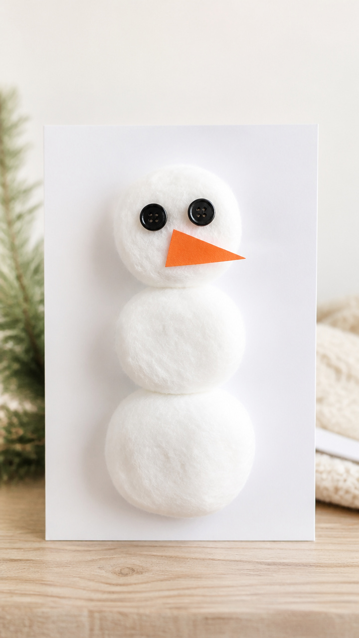 Cotton Ball Snowmen