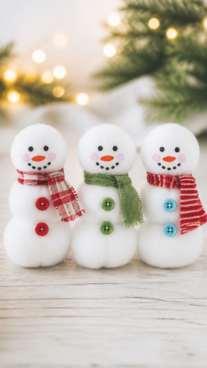 Cotton Ball Snowmen