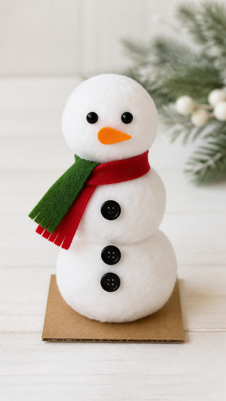 Cotton Ball Snowmen
