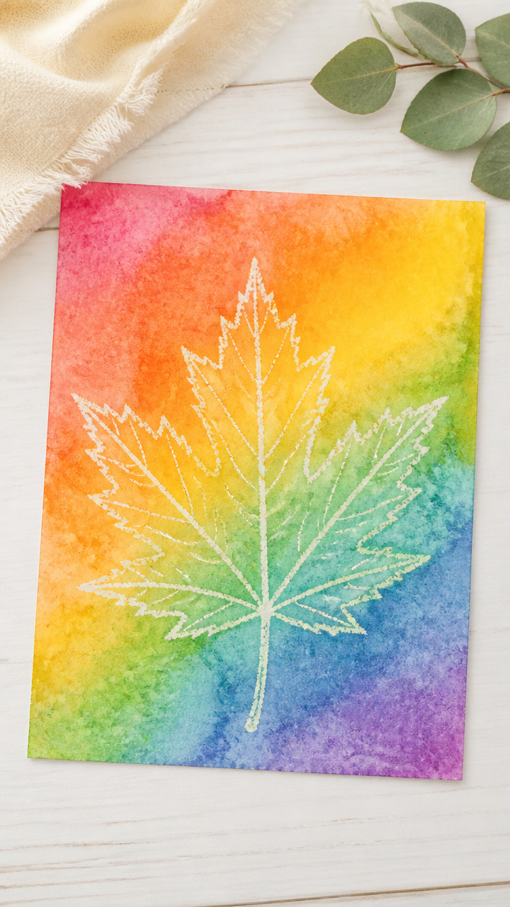Crayon Resist Leaf Art