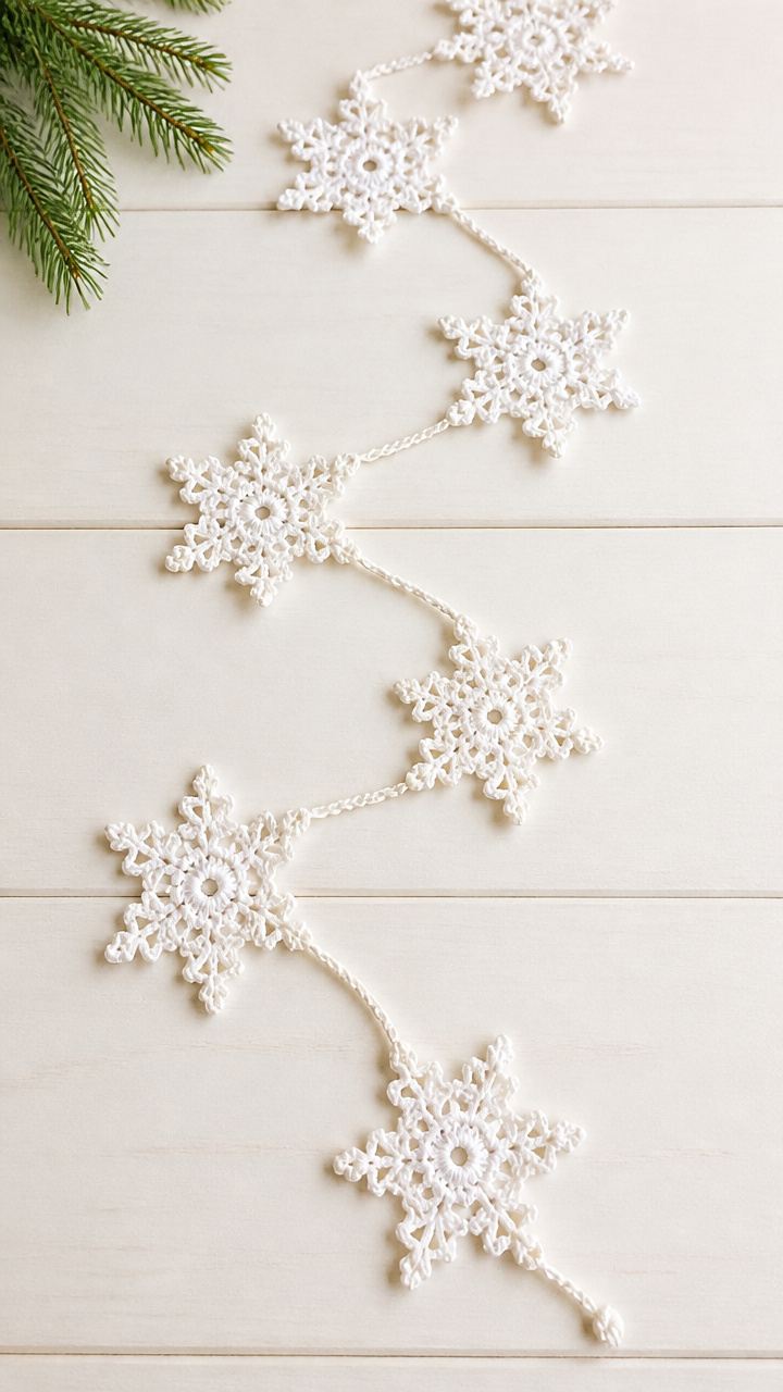 Crocheted Snowflake Chain