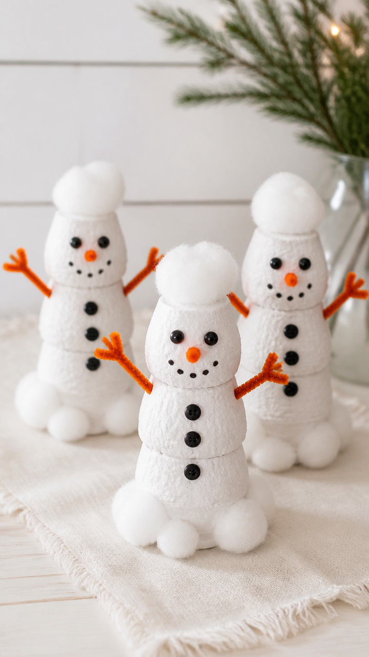 Egg Carton Snowmen