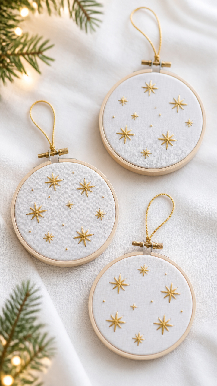 Embroidered Hoop Stars