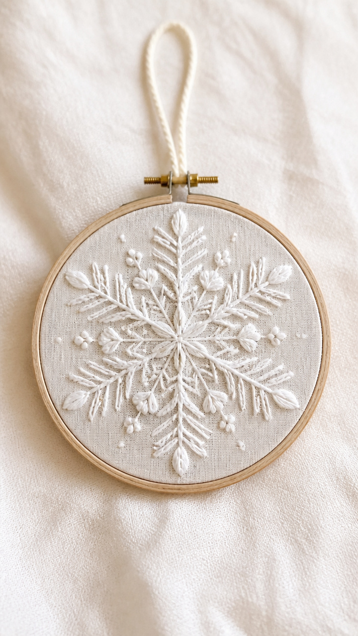 Embroidery Hoop Snowflake