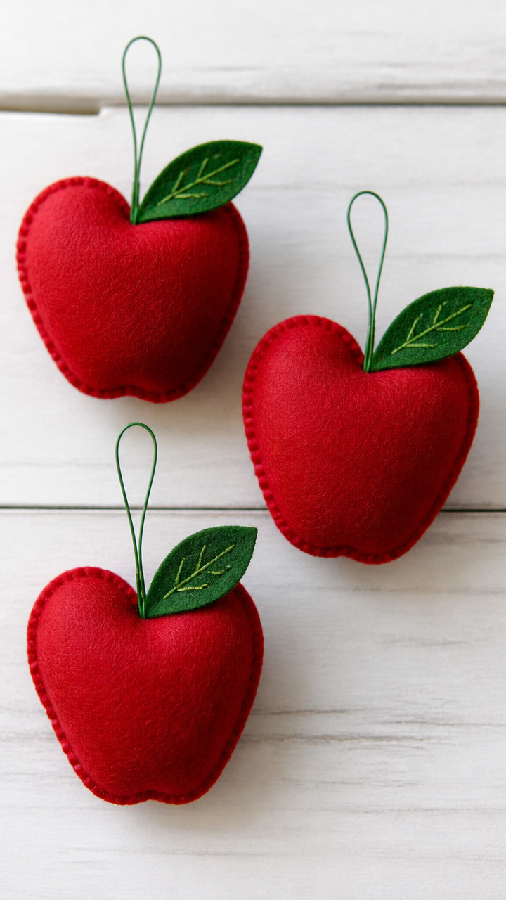 Felt Apple Ornaments