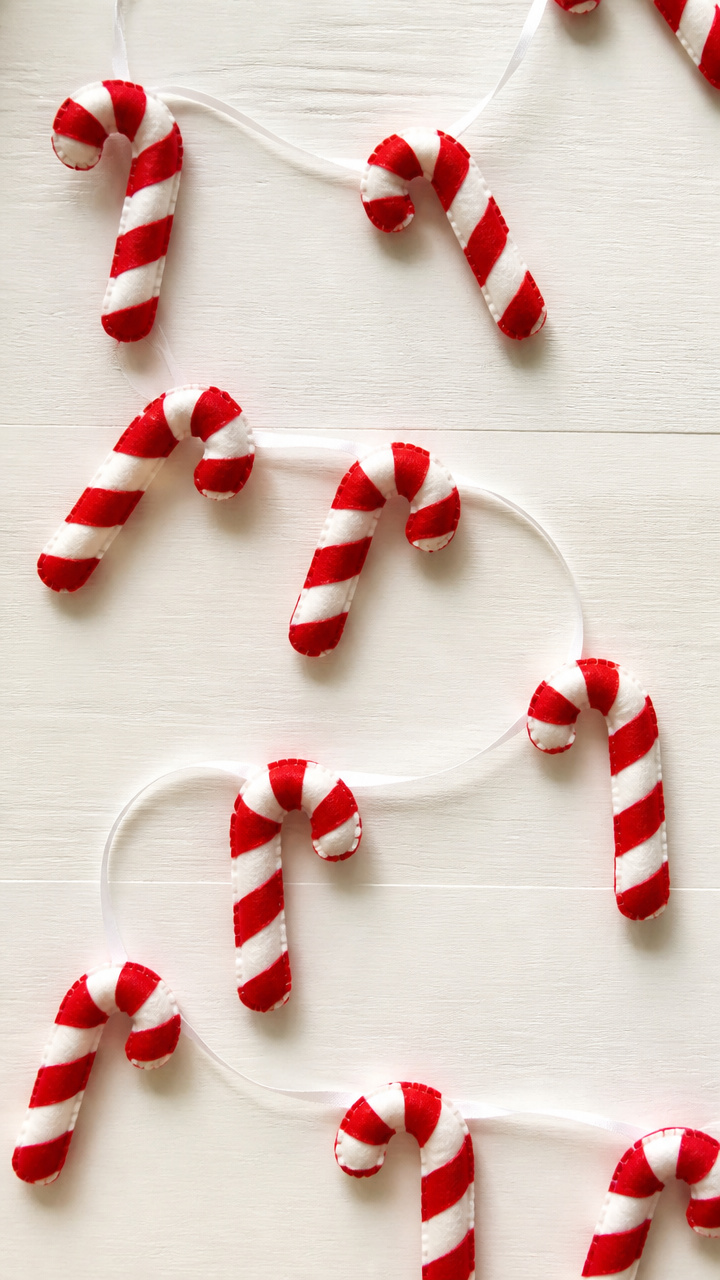 Felt Candy Cane Garland