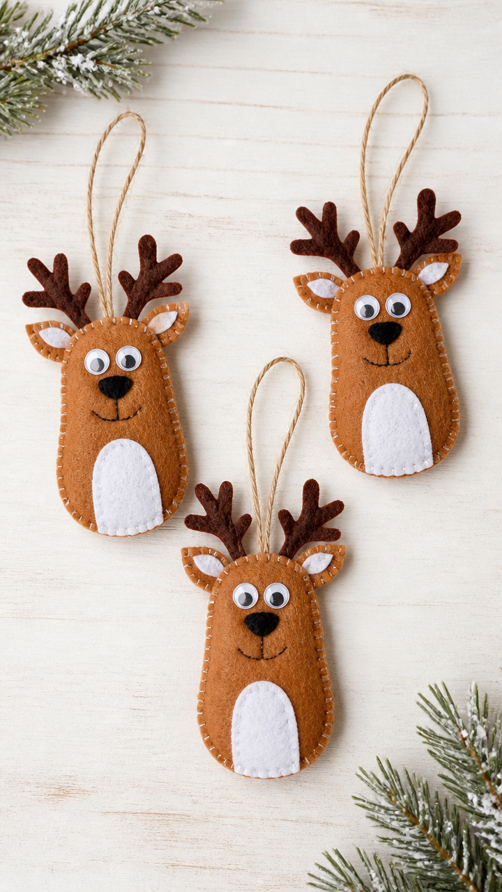 Felt Reindeer Ornaments