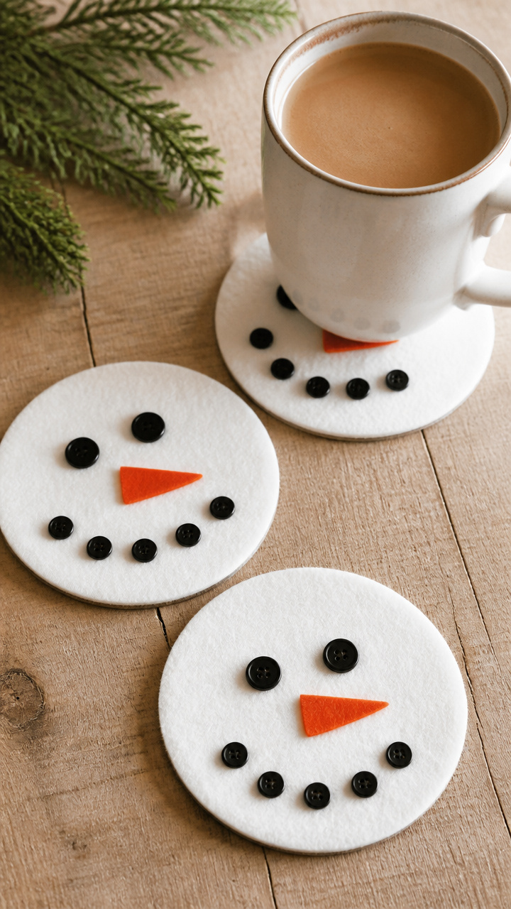 Felt Snowmen Coasters