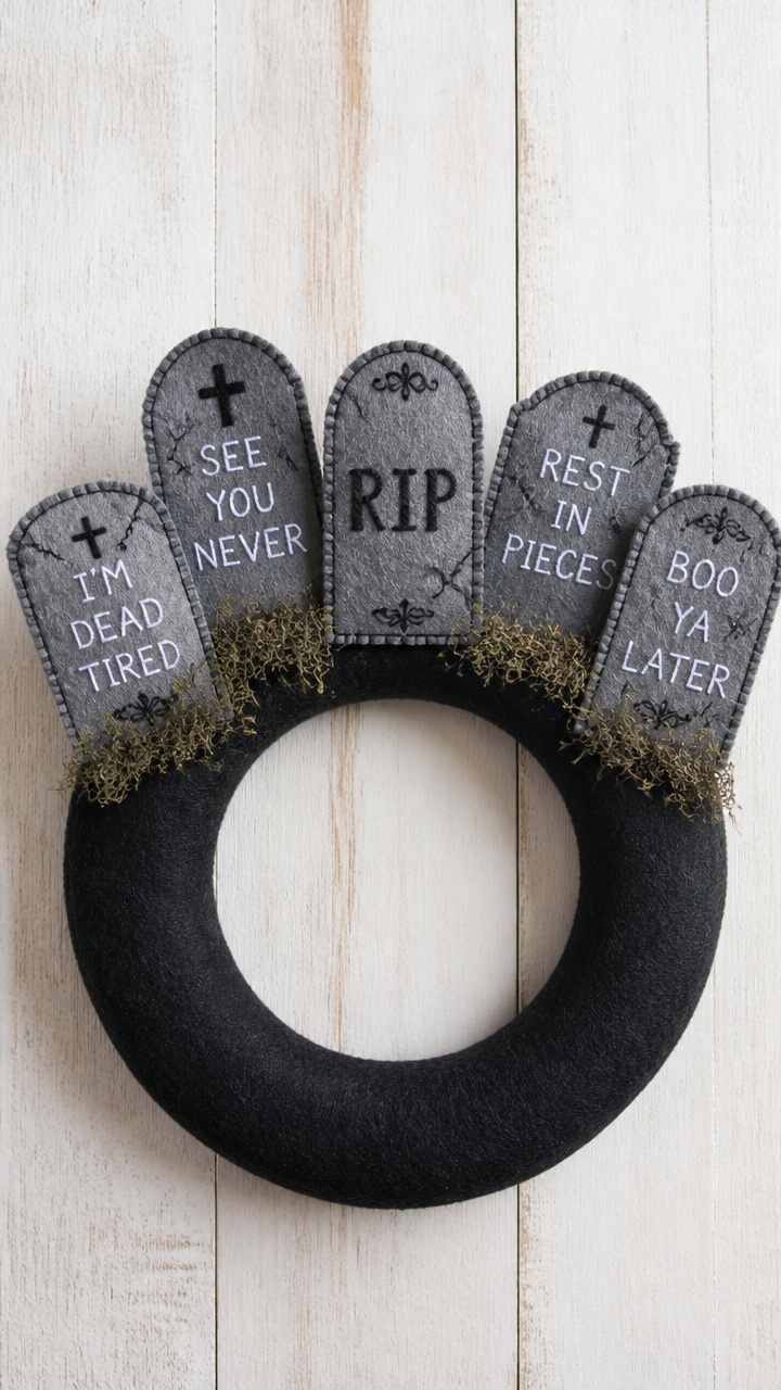 Felt Tombstone Wreath