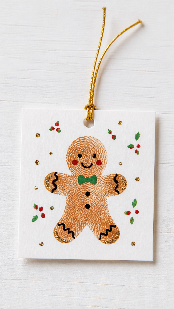 Fingerprint Gingerbread Ornaments