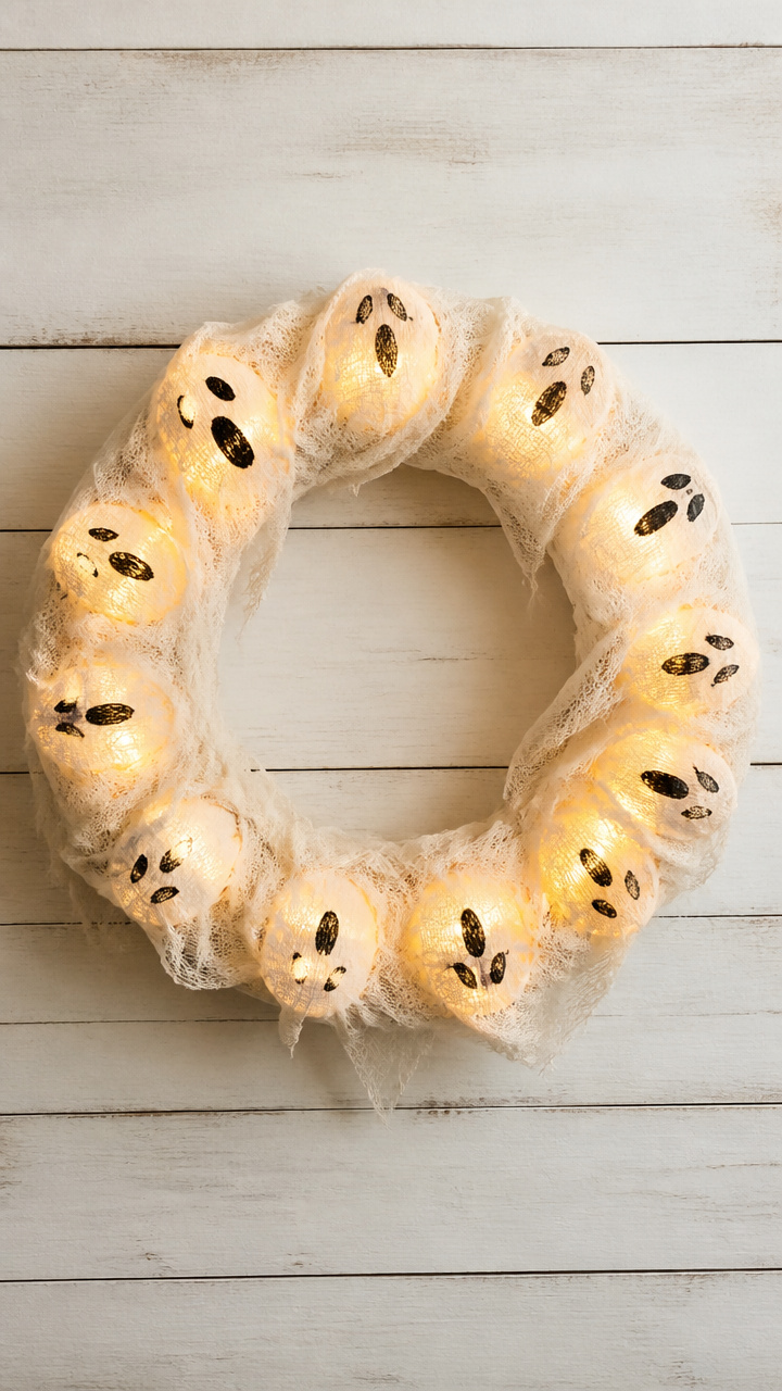 Flashlight Ghost Light Wreath