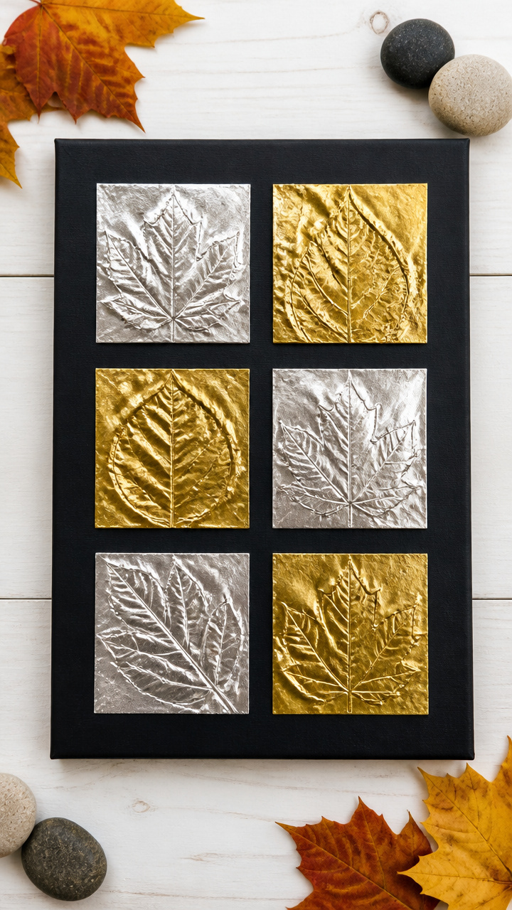 Foil-Imprinted Leaf Art