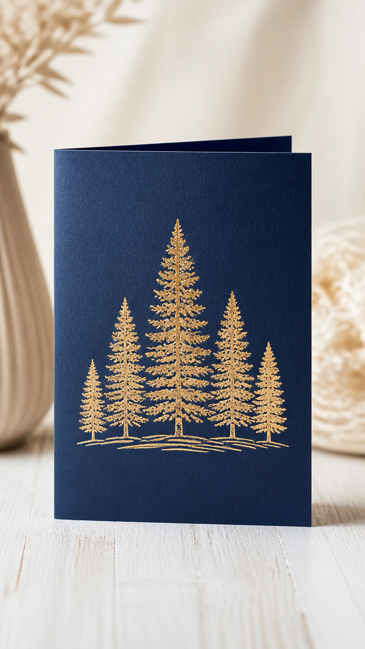 Foil-Stamped Pinecone Trees