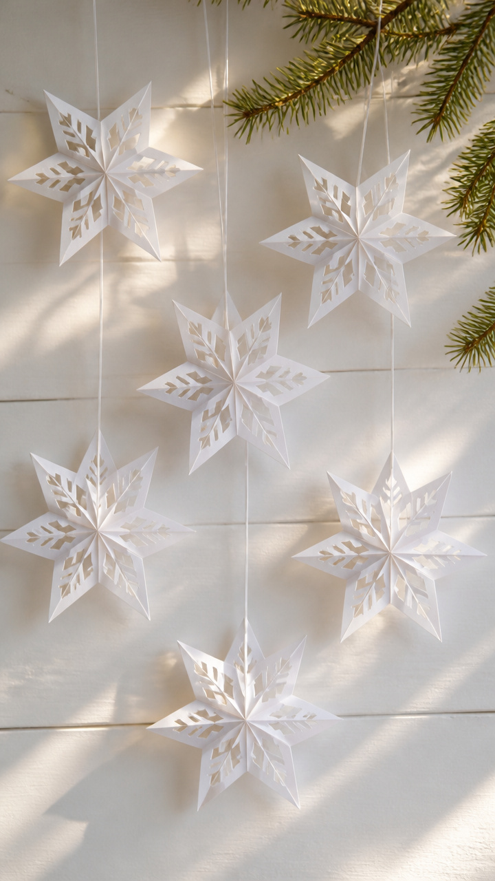 Folded Snowflake Stars
