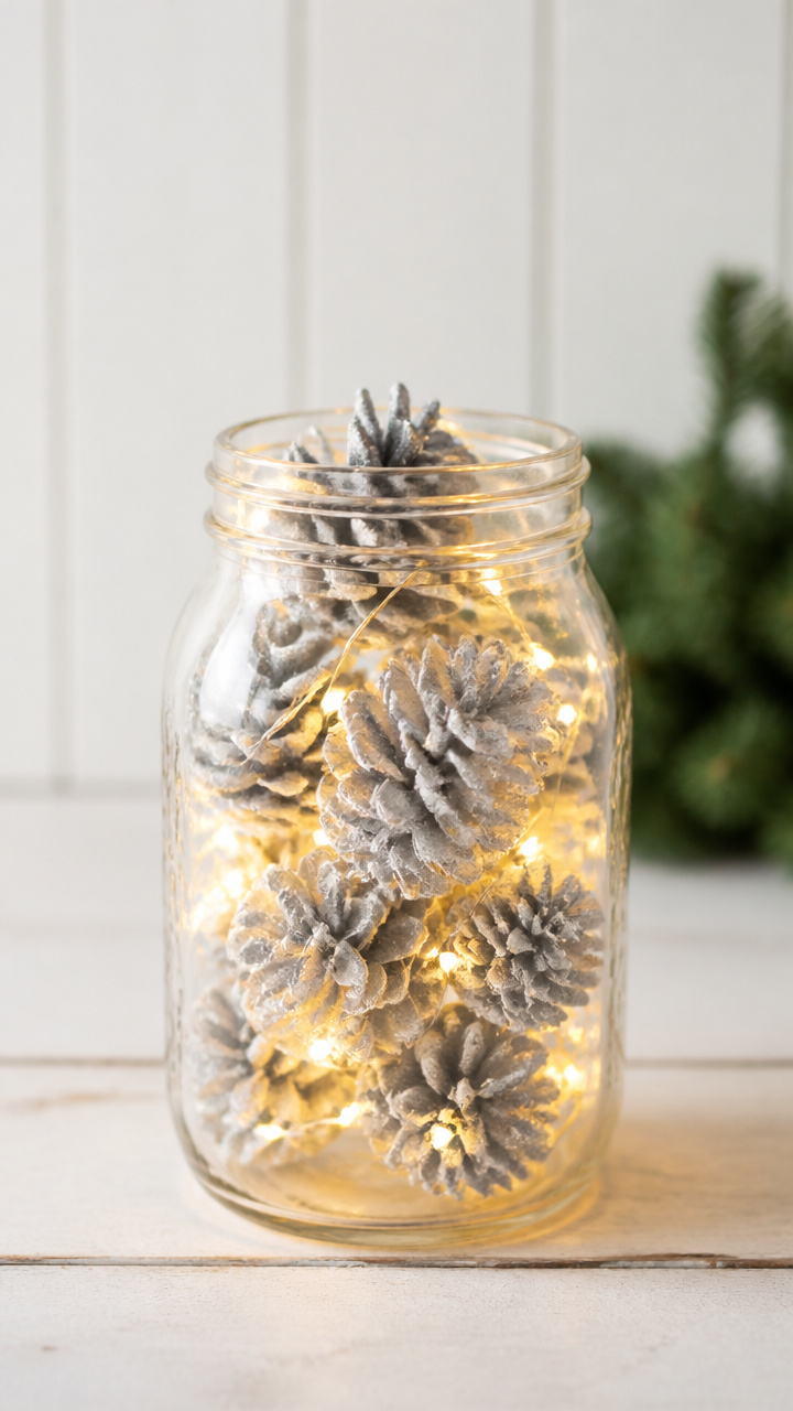 Frosted Pinecone Centerpiece