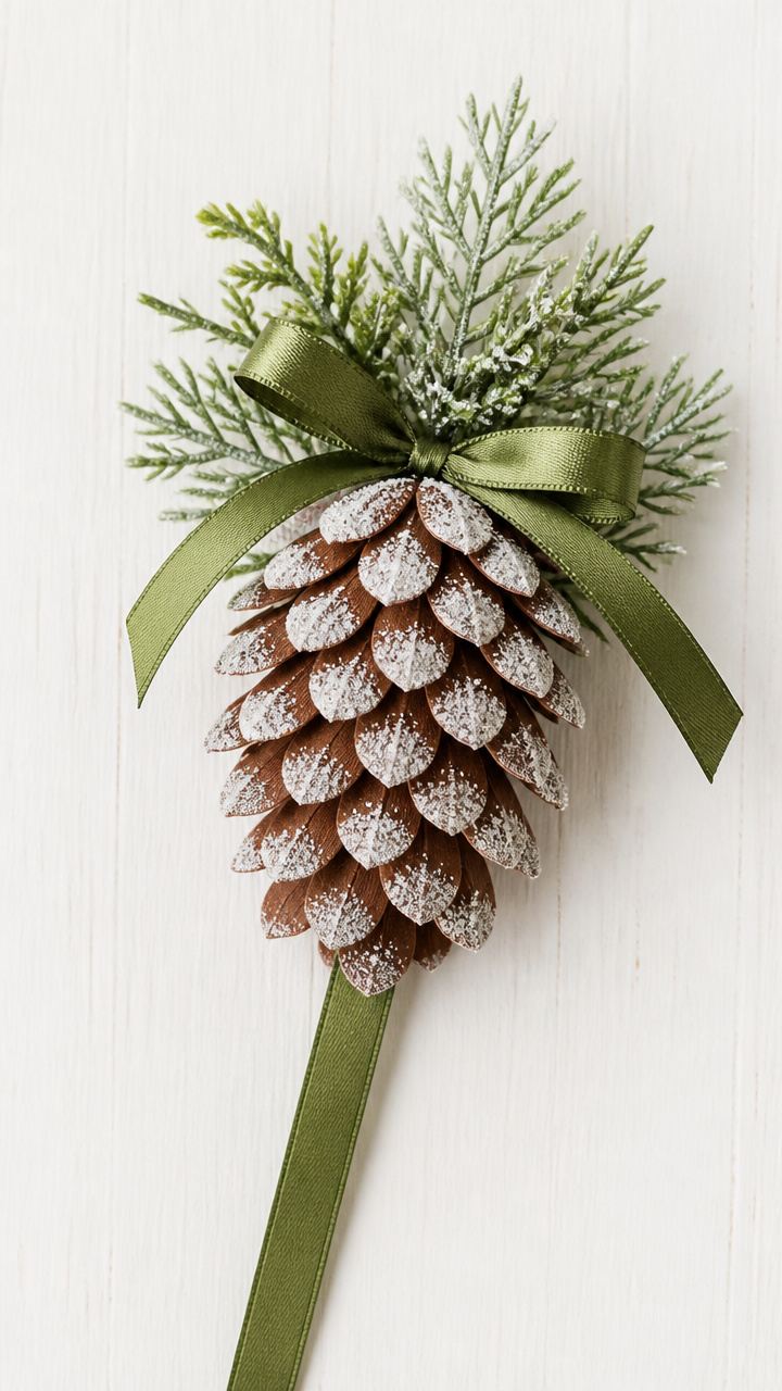 Frosted Pinecone Sprig
