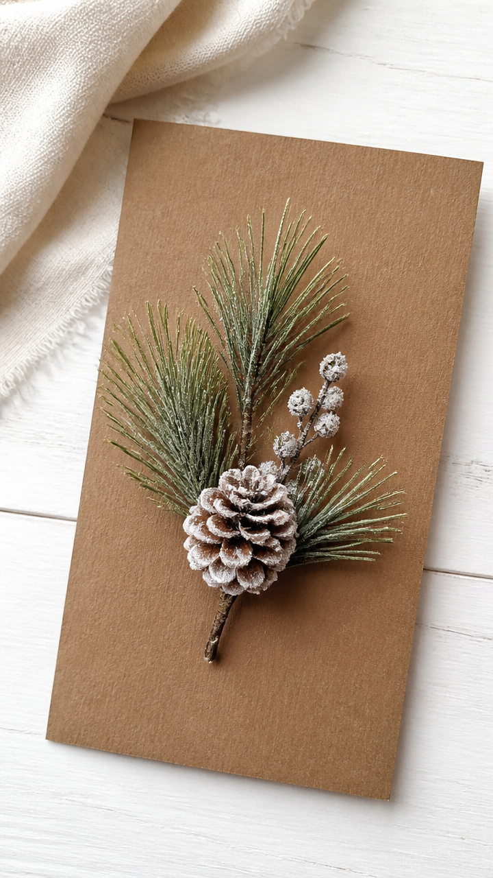 Frosted Pinecone Sprig Accent