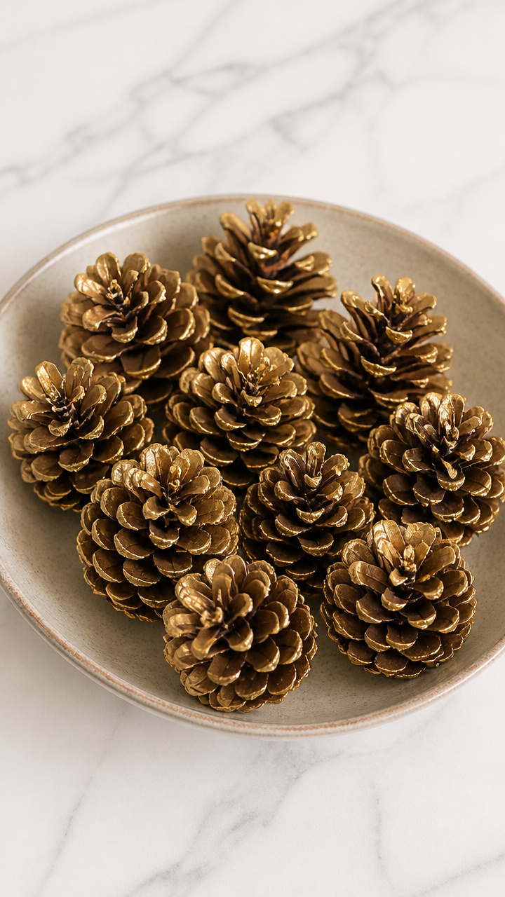 Gilded Pinecone Centerpiece