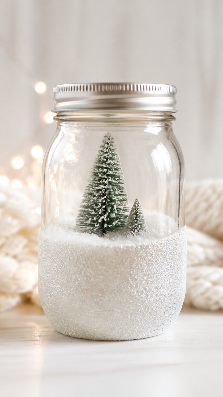 Glitter Dipped Snow Jars