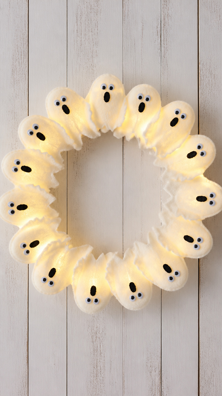 Glow-in-the-Dark Ghost Wreath
