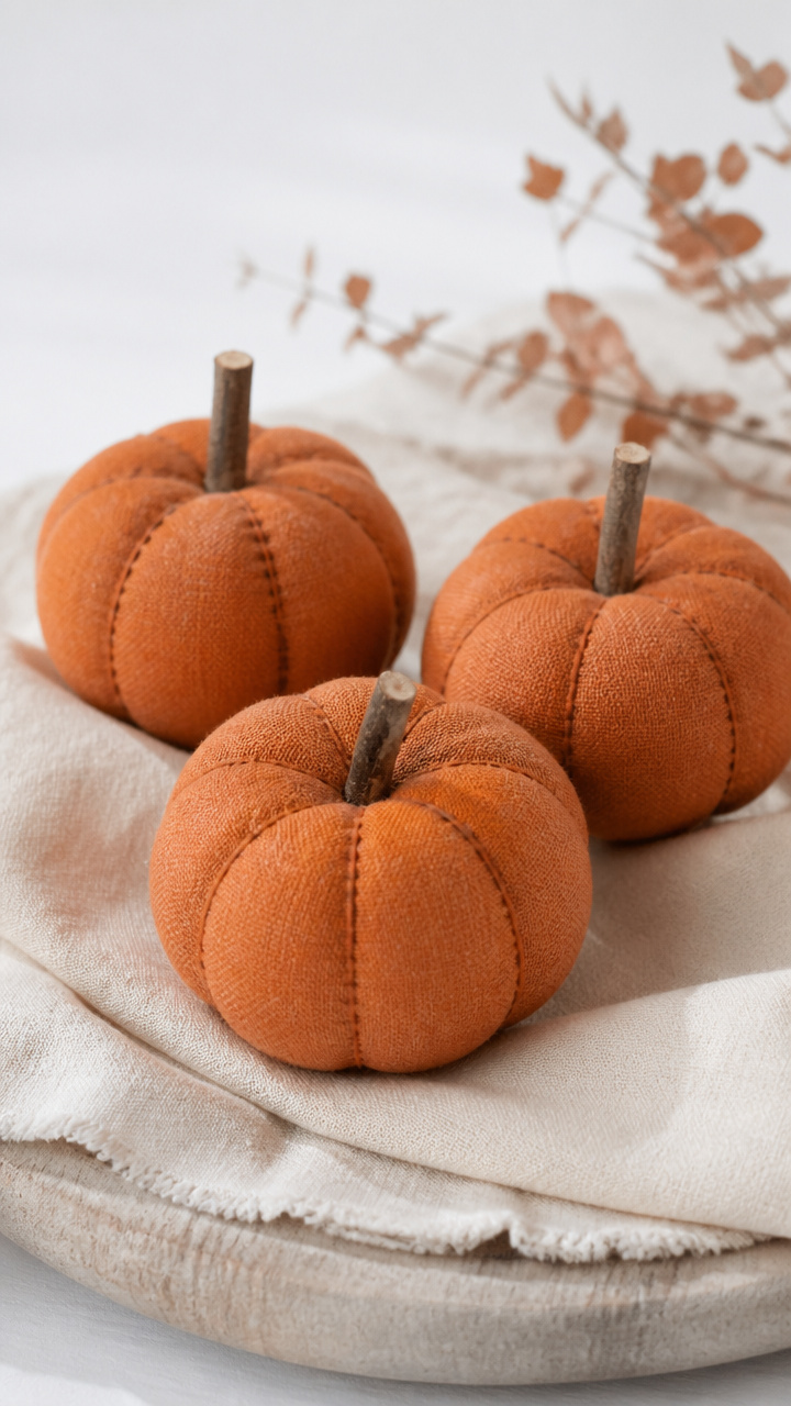 Hand-Sewn Fabric Pumpkins