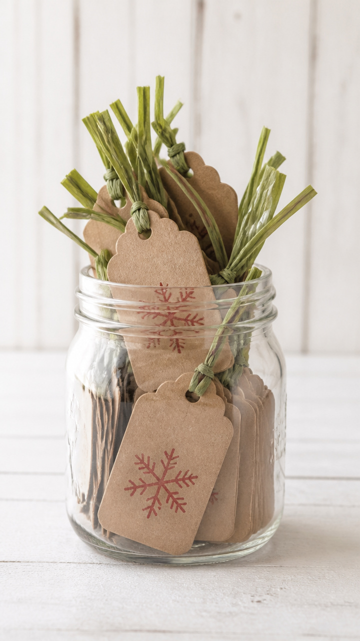 Hand-Stamped Gift Tags Jars