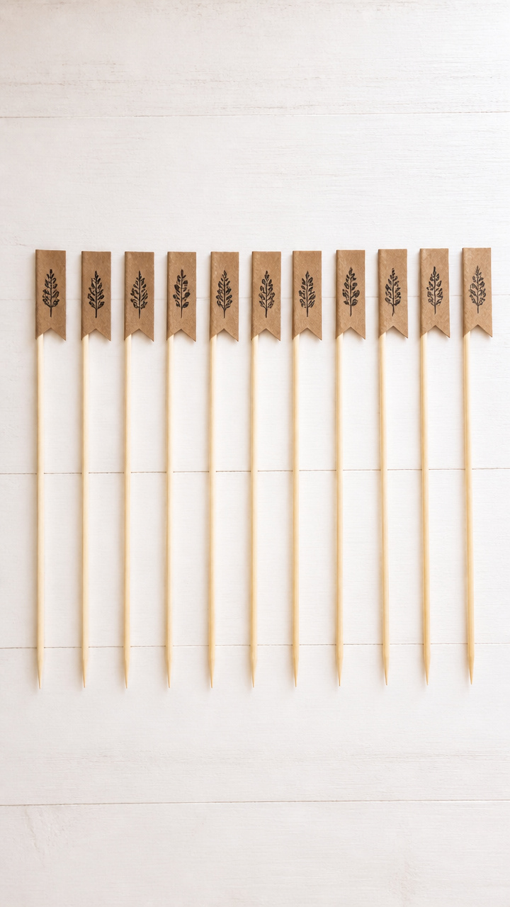 Hand-Stamped Kraft Paper Flags