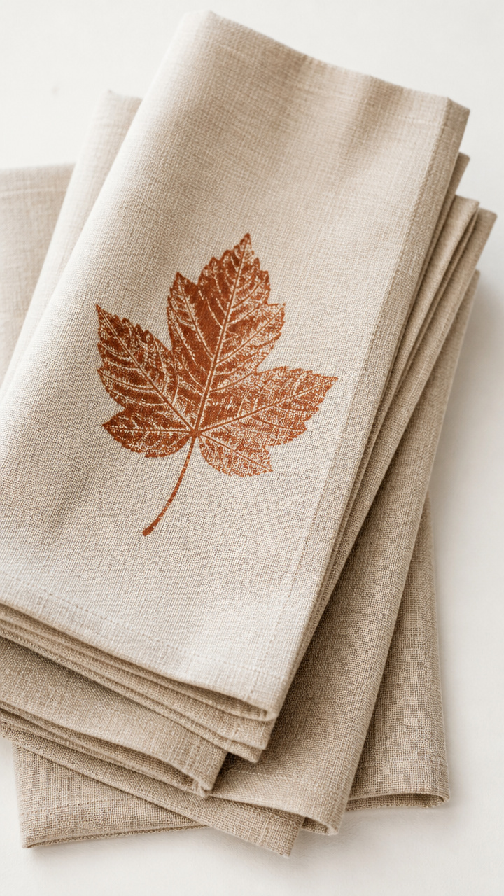 Hand-Stamped Linen Napkins