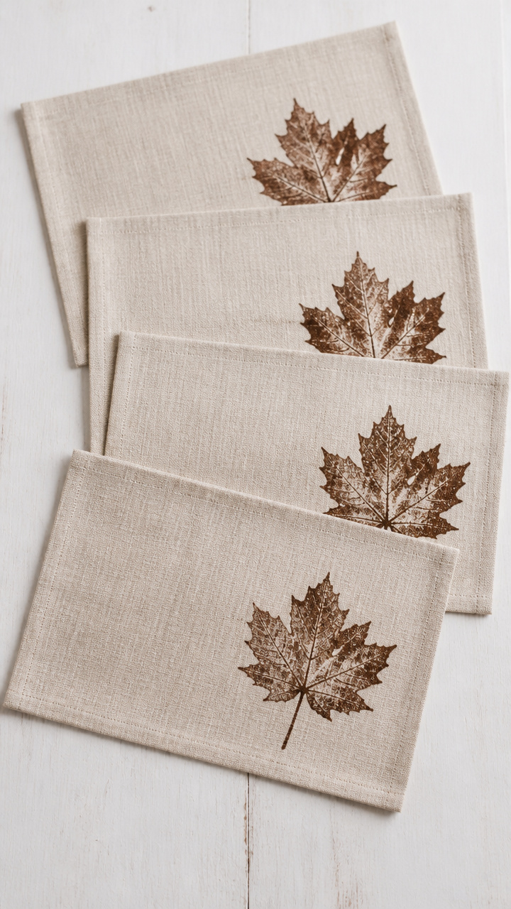 Hand-Stamped Linen Placemats