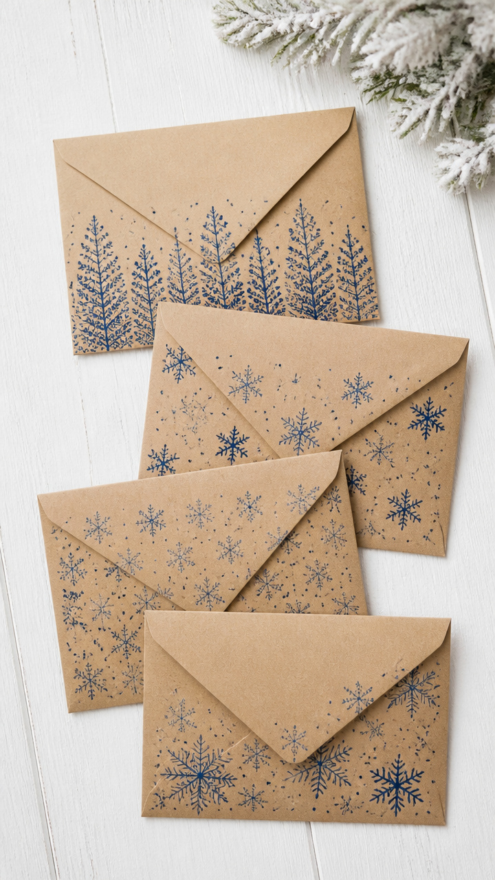 Hand-Stamped Snowflake Patterns