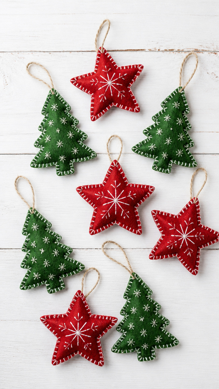 Hand-Stitched Felt Ornaments
