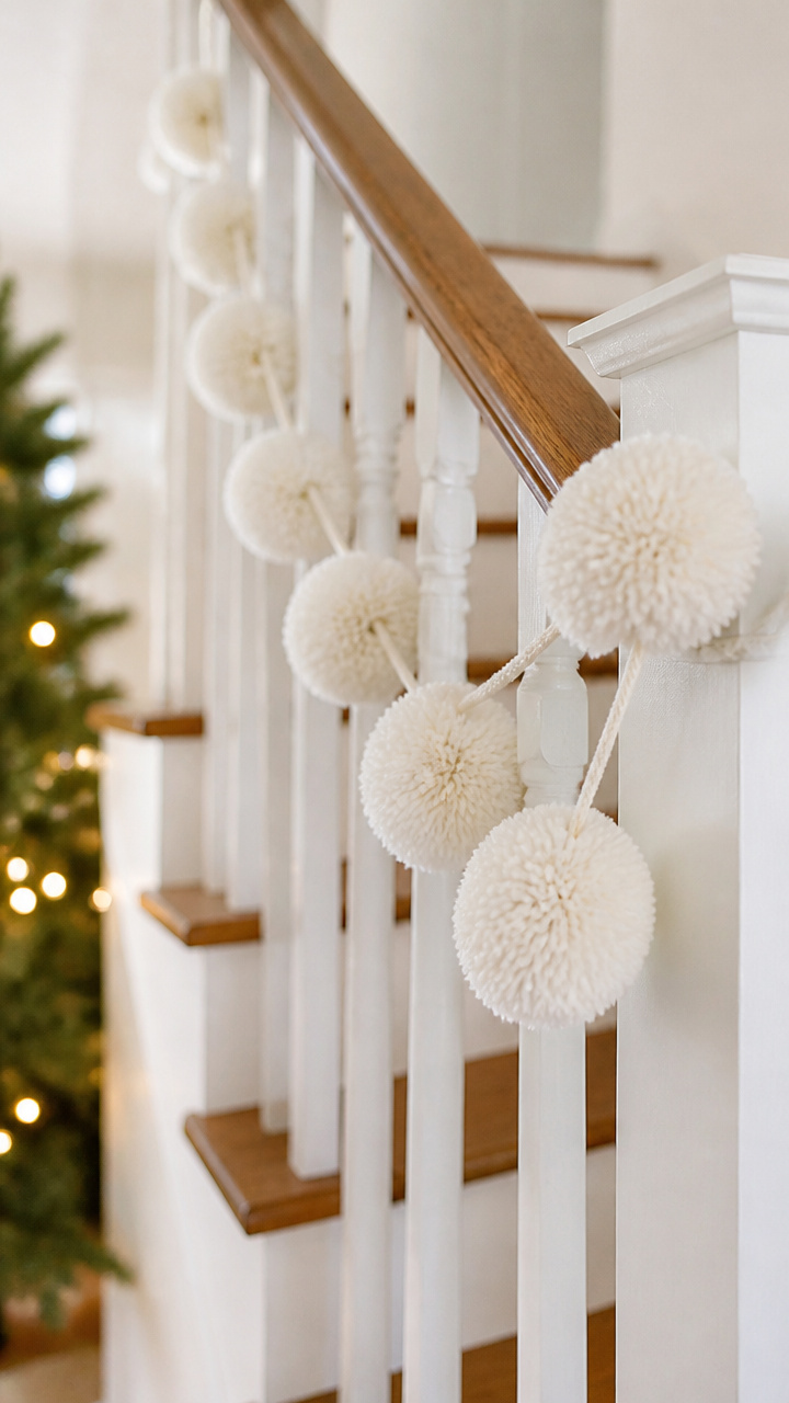 Knit Wool Ball Garland