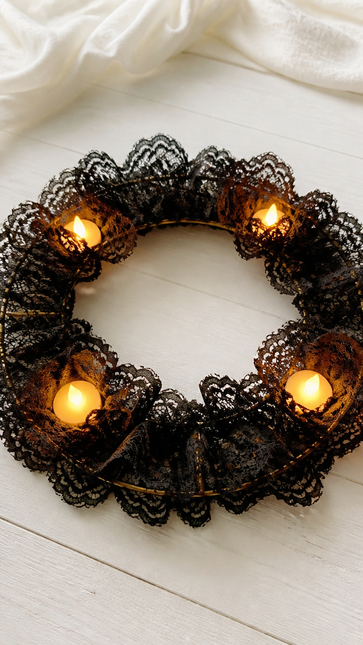 Lace Trim Candle Ring