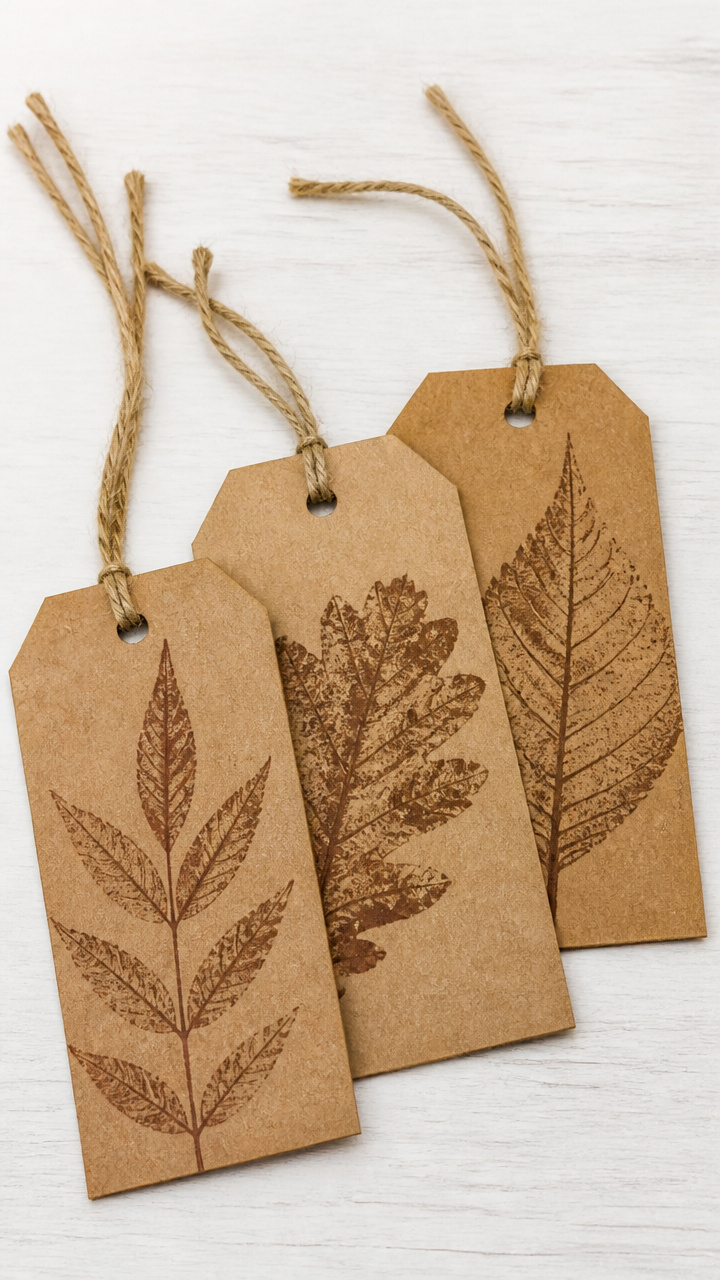 Leaf Print Gift Tags