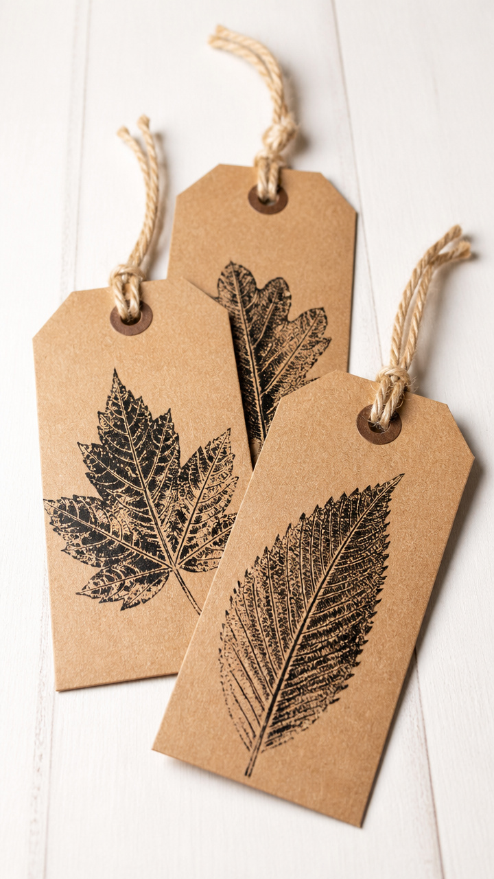 Leaf Print Gift Tags