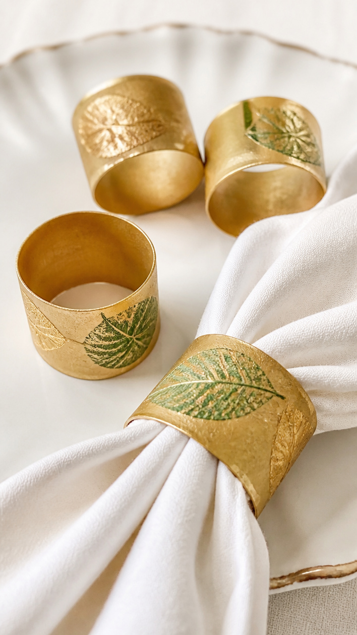 Leaf Stamped Napkin Rings