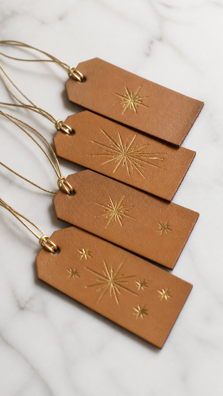Leather Gift Tags with Stamping