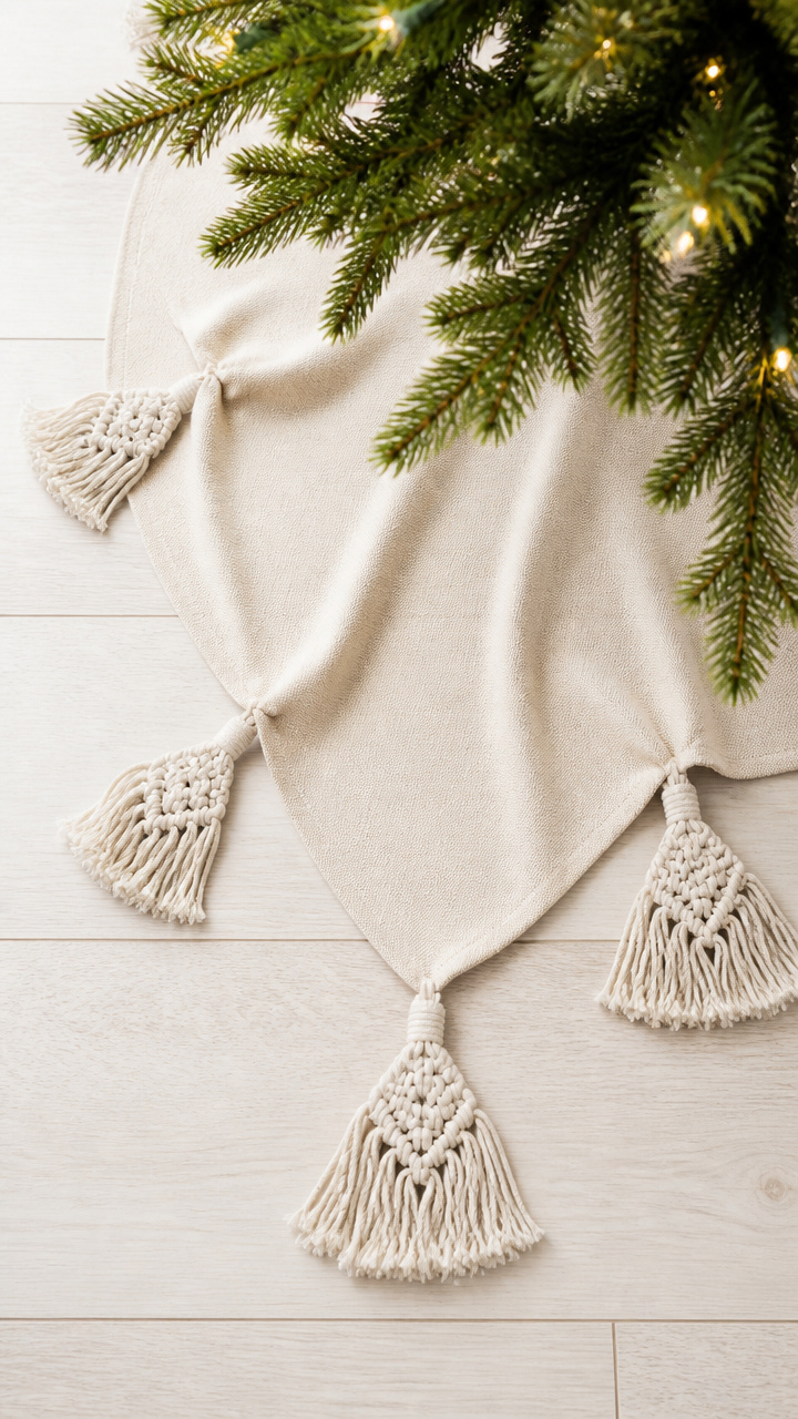 MacramΓ© Tree Skirt Corner Tassels