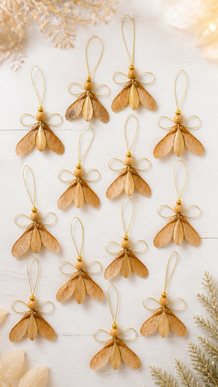 Maple Seed Angel Ornaments