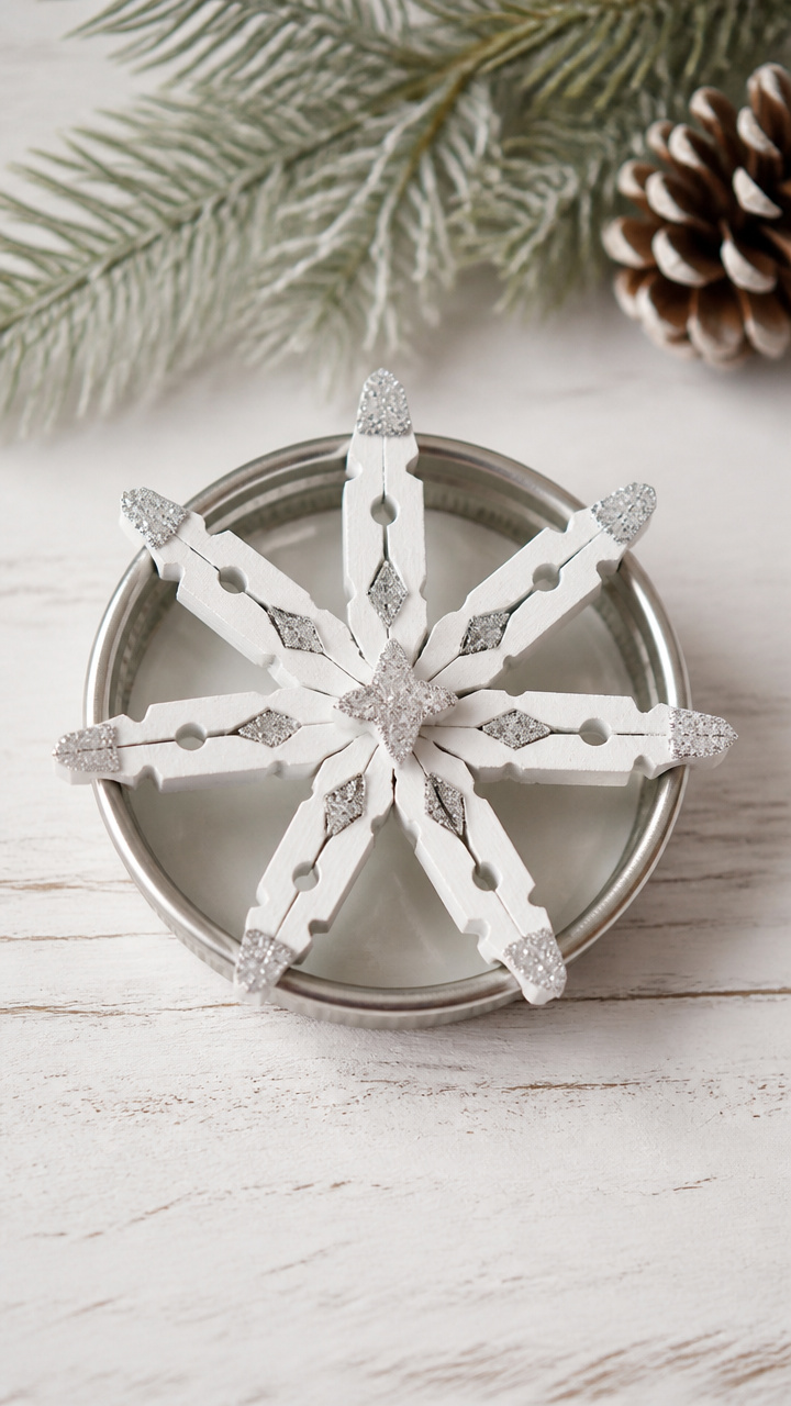 Mason Jar Lid Snowflake