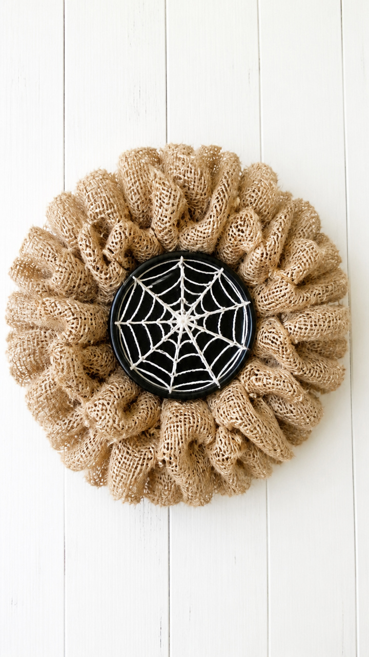 Mason Jar Lid Spider Web