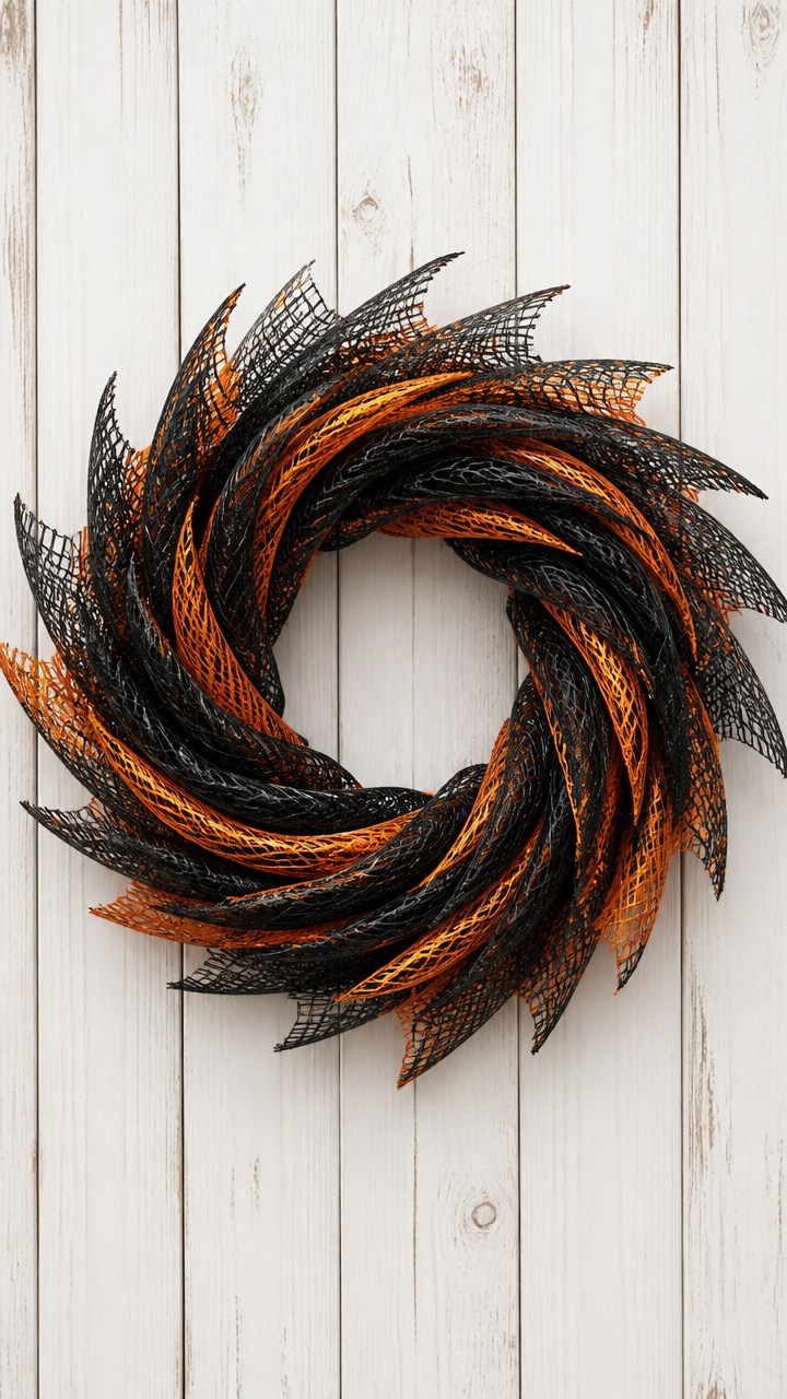 Metal Mesh Spiral Wreath