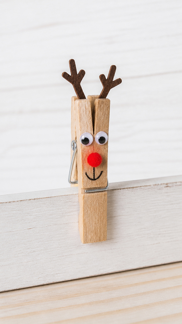 Mini Clothespin Reindeer