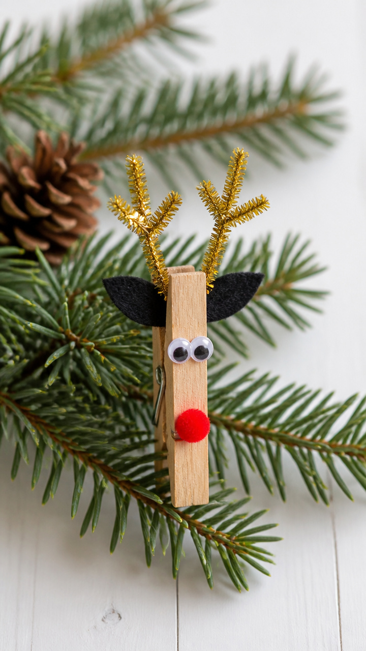 Mini Clothespin Reindeer