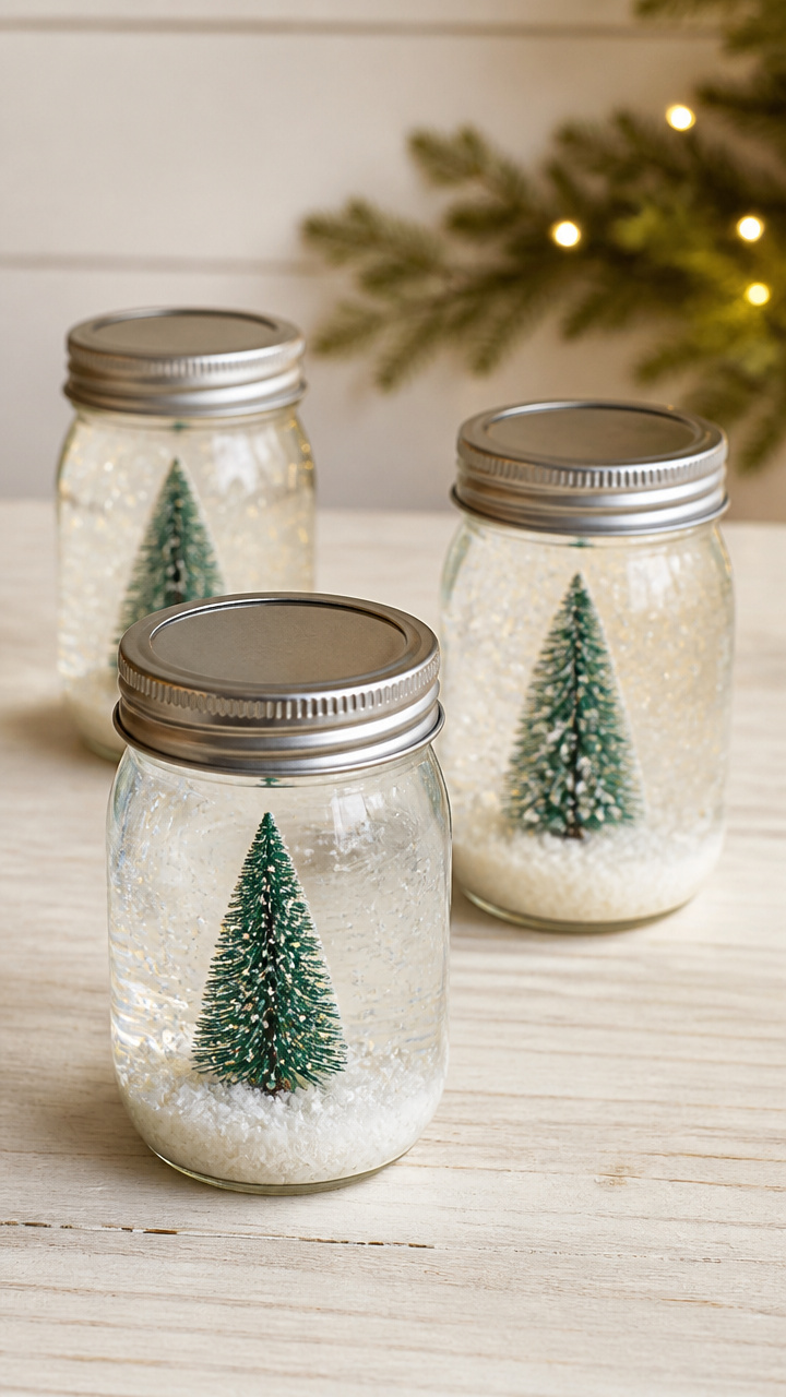 Mini Mason Jar Snow Globes