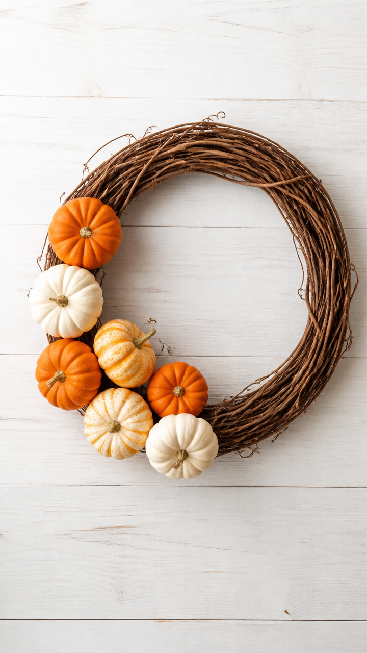 Mini Pumpkin Cluster Wreath