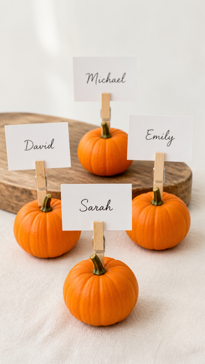 Mini Pumpkin Place Card Holders