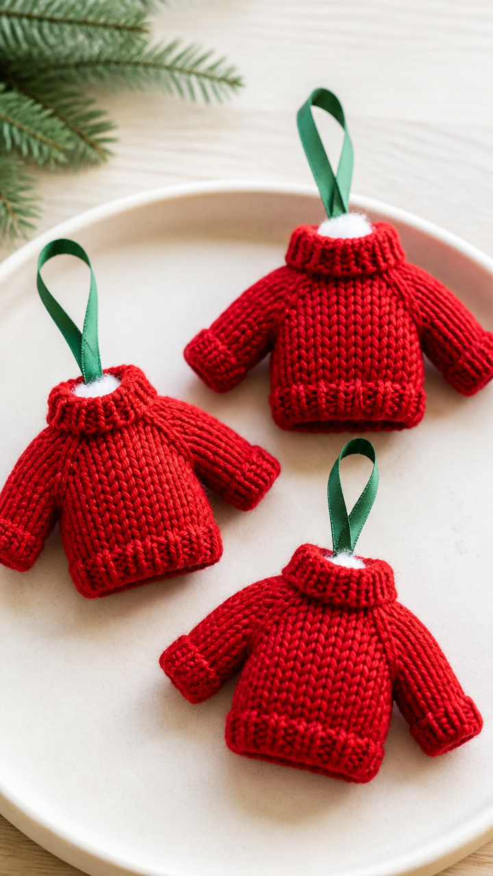 Mini Sweater Stocking Ornaments