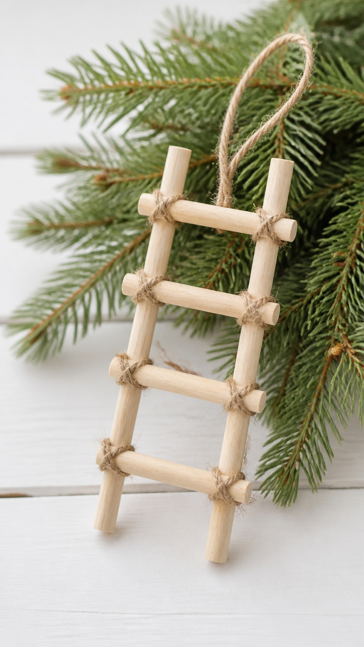 Mini Wooden Ladder Ornament